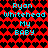 Pixelated text 'Ryon Whitehead My BABY' on red heart-patterned background with cyan and black text.