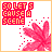 Red pixelated text 'SO LET'S CAUSE A SCENE' in top-left corner above pink floral shape on white background with orange border.