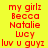 Yellow background with red text listing names and phrases, blue bars highlighting specific lines in different frames.