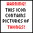 pixelated text and flip-flop images with warning messages, transitioning to a static pair of beige flip-flops