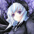 Anime-style character with light blue hair and dark clothing against a purple floral background, showing subtle facial expression changes across frames.