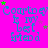 Bright pink background with repeated cyan text 'Courtney is my best friend' and scattered green and purple stars.