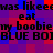 Pixelated text repeats across a red and blue checkered background with black lettering.