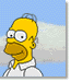Yellow-skinned cartoon character with large nose and glasses, wearing white collared shirt against blue sky background.