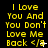 Yellow text on black background reads "I Love You And You Don't Love Me Back </s" with small white pixelated symbols at the end of each line.