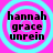 Four identical cyan circular patterns on a bright pink background, each containing black text reading 'hannah grace unrein' in three lines.