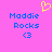 Pixelated pink background with blue text 'Maddie Rocks <3' on both sides and a yellow heart symbol above the left side.