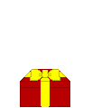 Red gift box with yellow ribbon and bow, transitioning to open box with black cat peeking out, brown 'welcome' text below.