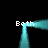 A cyan geometric frame with four 'Beth' text labels on a black background, rendered in pixelated style.