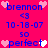 Pixelated pink background with blue text and heart symbols, showing repeated patterns of 'brennon', '<3', '10-18-07', 'so', and 'perfect' in two