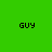 Four identical pixelated green each display the word "GUY" in black block letters on a solid green background