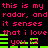 Pixelated text in pink and green on black background with repeated phrases and changing symbols.