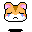Pixel art of a hamster-like character with orange fur, pink ears, and white cheeks crying tears from both eyes.