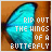 A static image of a blue butterfly wing with white text reading "FLIP OUT THE WINGS OF A BUTTERFLY" on an orange background.