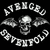 Black background with white text and a skull with wings, arranged in a circular pattern with 'AVENGED SEVENFOLD' text.