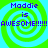 Four identical display 'Maddie is AWESOME!!!!!!' text over green and cyan spiral backgrounds with no visible animation changes