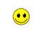 Yellow circular face with black eyes and mouth in various expressions on gray background.