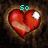 A red heart-shaped icon with a bandage across its center, set against a dark brown textured background, with cyan text above changing from 'So' to 'Broken' to 'Inside'.