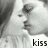 Black-and-white animation of a woman's face in profile, with text changing from 'kiss' to 'me' across four