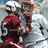 Pixelated image of two lacrosse players in contact on left, orange background with blue text reading "if lacrosse was easy it would be called football".