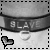 Black-and-white buddy icon showing a person's neck with a collar labeled 'SLAVE' and a small heart-shaped symbol below.