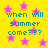 Yellow background with pink stars and cyan text reading 'when will summer come???' in four identical quadrants.