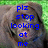 Pixelated image of a person with dark hair and a green background, overlaid with blue text reading 'plz stop looking at me'.