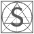 A circular icon with a large dark S in the center, surrounded by a of diagonal and horizontal lines forming a cross-hatched pattern, with a triangle overlay in the top-left quadrant