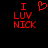 Red pixelated text and heart symbol on black background, with one version showing a heart above the text.