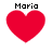 Four red heart shapes with the text 'Maria' above each, displayed in a on a white background