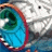 Pixelated image of a character with white hair and green eyes holding a blue circular object, next to black background text reading 'Anime IM' and 'COM'