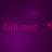 Purple background with four identical displaying pink text 'Dolaaa :*' and a star symbol, each showing subtle light effects