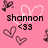 Pink background with pixelated text 'shannon' and '493', surrounded by multiple heart shapes in varying shades of pink and brown.