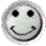 Six circular grayscale smiley faces arranged in two of three, each with distinct mouth shapes and one red-tinted variant