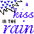 Animated contact sheet of a kissing icon with repeated text and heart motifs in blue, black, and white pixels.