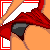 Pixel art contact sheet of a blonde cartoon woman in red lingerie with multiple expressions and poses, including text variations like "Kinky" and "Kinky lil freak".