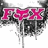 A static pixelated image shows bold pink letters 'F', 'X', and 'X' against a black-and-white splatter background with dripping effects.