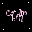 identical pink 'CatAp Gif' text icons on a black starry background with one gray square in the bottom-right corner