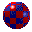 A spherical icon with red and dark blue pixelated sections rotates through showing changing visible segments
