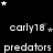 Black background with white text 'early18' and 'predators' repeated in , surrounded by small stars of varying brightness