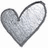 Two identical gray heart shapes with black outlines, side-by-side on a white background.