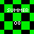 Green and black checkered pattern with 'SUMMER 08' text in white pixelated font, two variations of the same design displayed side-by-side.