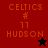 Four display 'CELTICS # 11 HUDSON' text with a star symbol; top-left has black star, bottom-left red star, others solid dark background