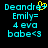 Pixelated cyan text on black background with yellow heart symbol replacing 'e' in 'Deandre', showing two states: one with heart, one without.