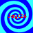 Four identical blue and cyan spiral patterns arranged in a with red text "JoyCZ6" overlaid on each spiral