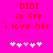 Bright pink background with red pixelated text reading "DIDI is life i love her" and five white/pink heart symbols below.