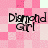Pixelated pink and white checkered background with four identical 'Diamond Girl' text blocks arranged in a