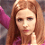 A pixelated contact sheet showing two frames of an animated icon featuring a woman with long brown hair and pink clothing on the left, next to green text reading "Original Icons .com" on a dark background.
