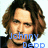 Pixelated image of a person with long brown hair and dark clothing, overlaid with blue text fragments on light background.