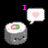Pixelated sushi roll with smiling face and pink heart speech bubble, text "I Love Sushi" in pink above each instance on black background.